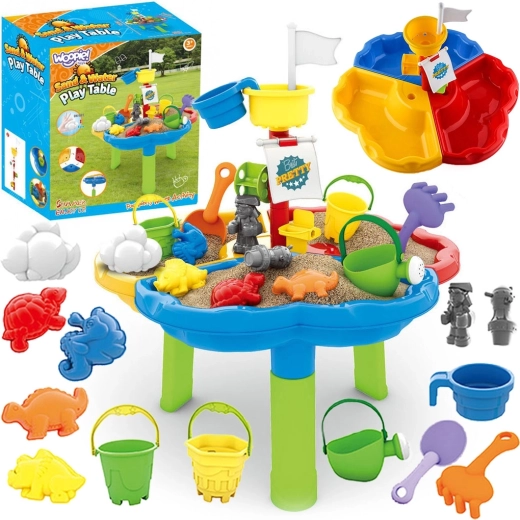WOOPIE Pirate Ship Water and Sand Table 3-in-1 with 13 Accessories