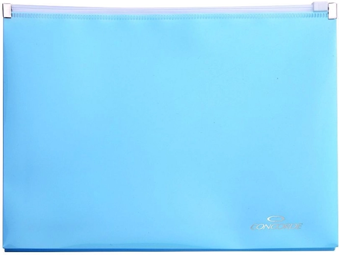 A5 Zipper File Folder Pastel Blue CONCORDE