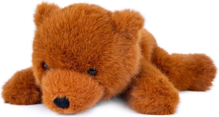 Lying Plush Brown Bear 19 × 27 cm
