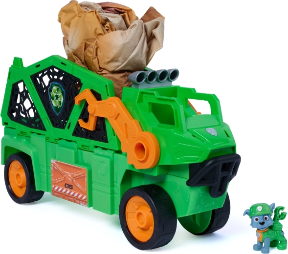 PAW Patrol Dino Rescue Megasaurus vehicle with inflatable dinosaur and Rocky figure
