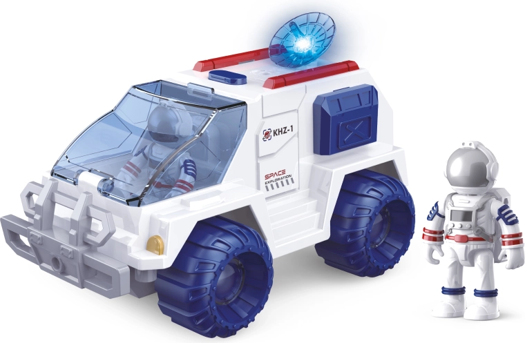 Space vehicle with friction drive with light, sound and astronaut
