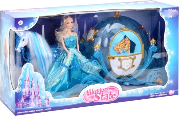Carriage with Doll and Horse Featuring Light and Sound Effects