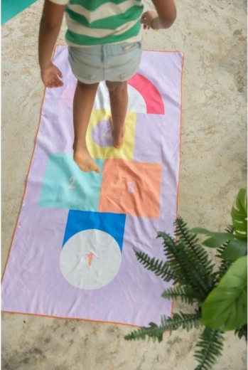 Hopscotch game right on the towel