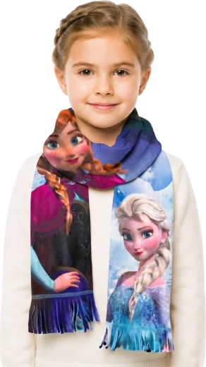 Children's fleece scarf Frozen Elsa and Anna blue