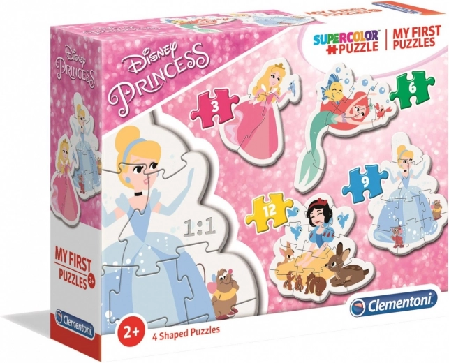 Mano pirmoji „Disney“ princesių dėlionė 4 viename (3, 6, 9, 12 dalių) – Clementoni
