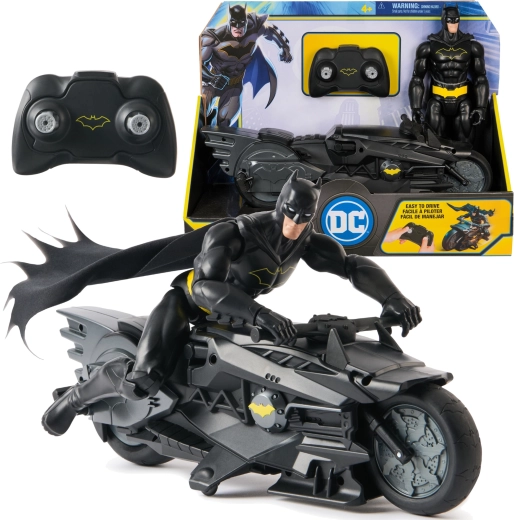 Batman figūrėlė 30 cm ir RC motociklas Batcycle