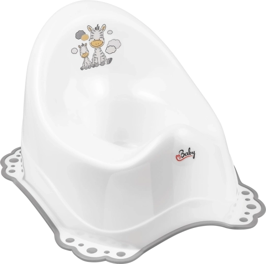 Maltex potty with non-slip Zebra – white/gray