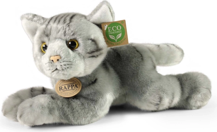 Rappa Eco-Friendly Gray Lying Plush Cat 30 cm