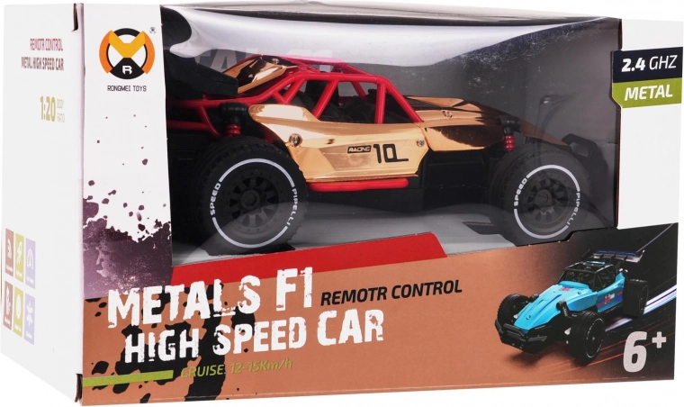 Golden metal remote-controlled car