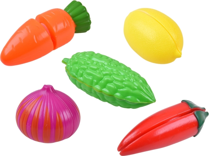 Cutting vegetables with hook-and-loop fasteners