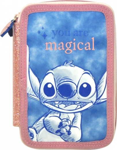 Dviejų skyrių penalas Stitch su priedais