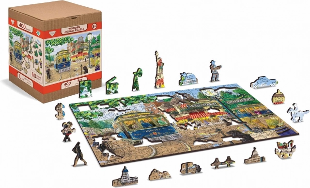 Medinė dėlionė WOODEN CITY „Viktorijos laikų gatvė“ 2in1, 400 dalių
