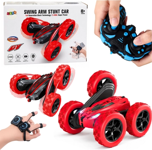 Stunt RC Car with Gesture Control 360° – Red