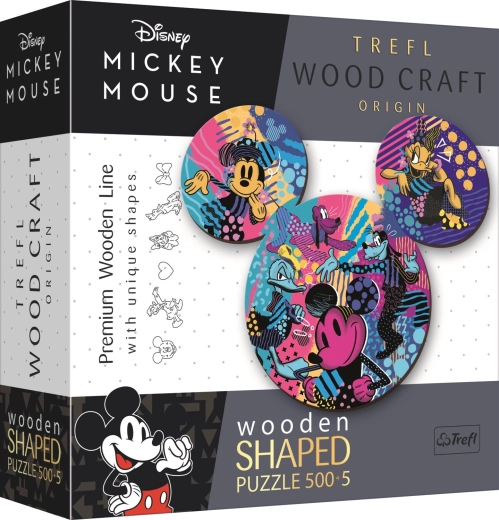 Wooden Double-Sided Puzzle TREFL Wood Craft Origin Mickey Mouse 505 pieces