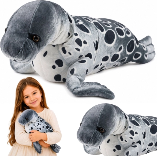 Realistic plush seal, grey, 50 cm