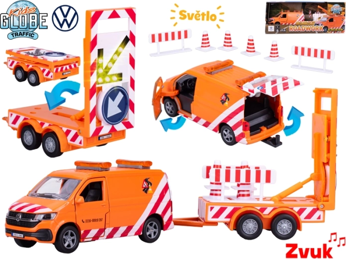 Kids Globe Traffic VW Transporter – metalinis modelis su šviesomis ir garsais