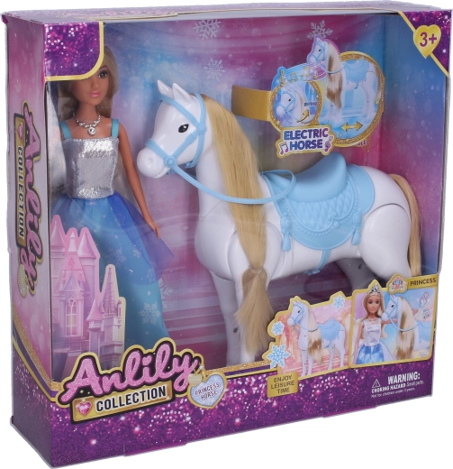 Doll with Horse and Sound Effects, 25 cm