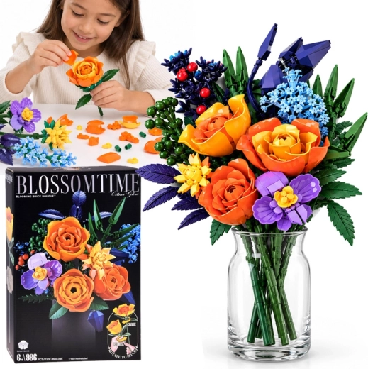 Building Set of Blooming Flowers – Moving Bouquet