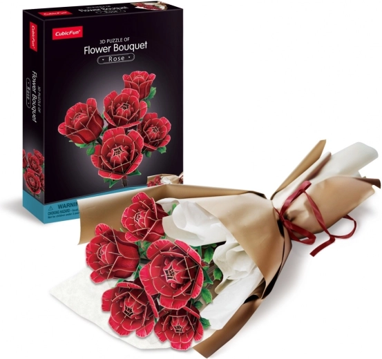 3D dėlionė – didelė rožių puokštė