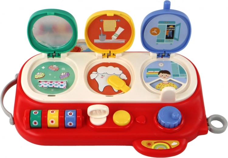 Trys atsidarantys atradimų langeliai