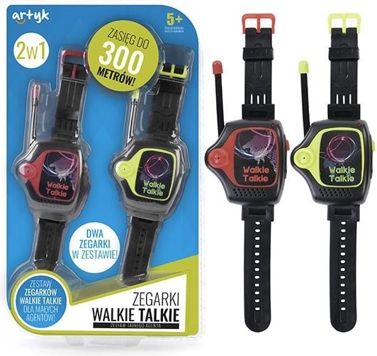 Vaikiški laikrodžiai su racija (walkie talkie) (2 vnt.) – veikimo nuotolis iki 300 m