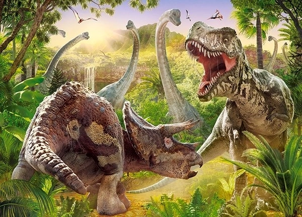 Dėlionė 180 dalių Dinosaur Battle