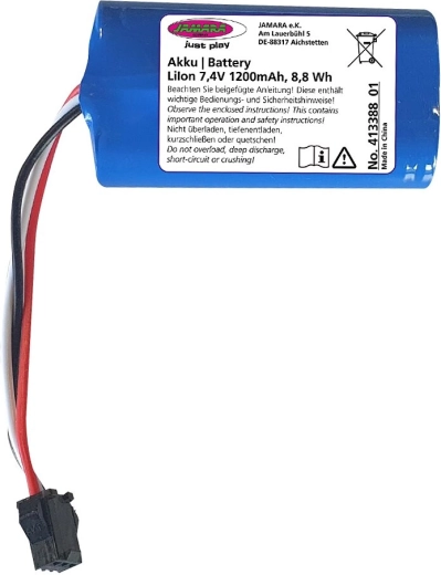 „Li-Ion“ akumuliatorius „Jamara“ ekskavatoriui „Volvo EC160E“, 7,4 V, 1200 mAh