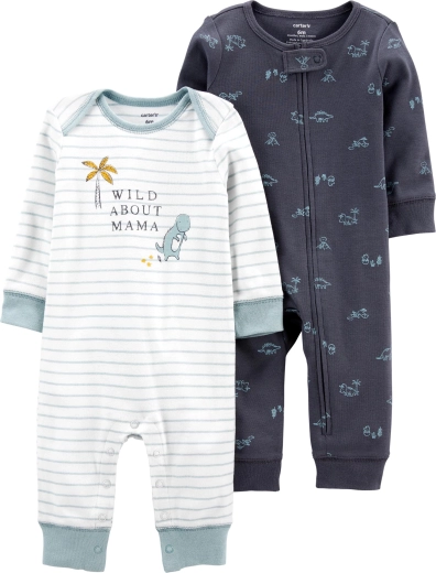Carter’s romper for boys, 2 pcs, blue, size 46