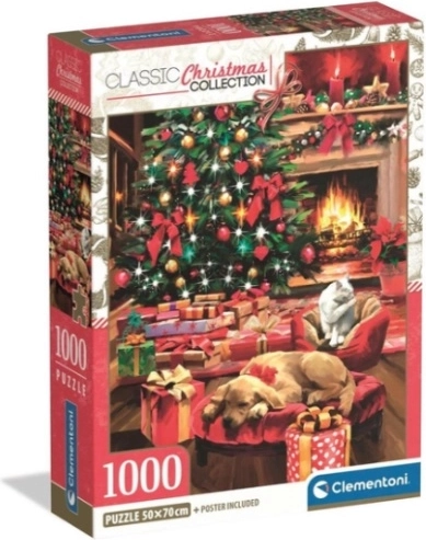Clementoni dėlionė 1000 dalių XMAS Cool Kalėdos prie židinio