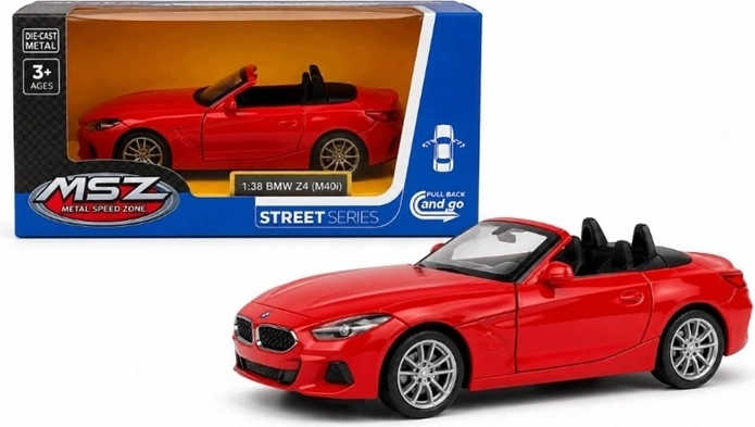MSZ BMW Z4 M40i modelis su šviesos ir garso efektais, raudonas
