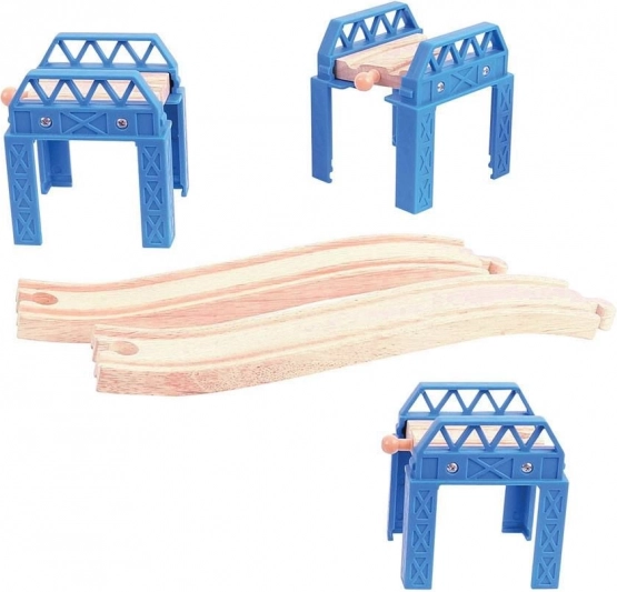 Medinė tilto konstrukcija traukinių bėgiams Bigjigs Rail