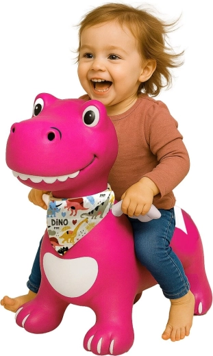 Šokinėjantis dinozauras HoppyDoo su sparneliais ir pompa, rožinis
