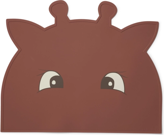 Nuuroo Albert silikoninis stalo kilimėlis Giraffe Mahogany