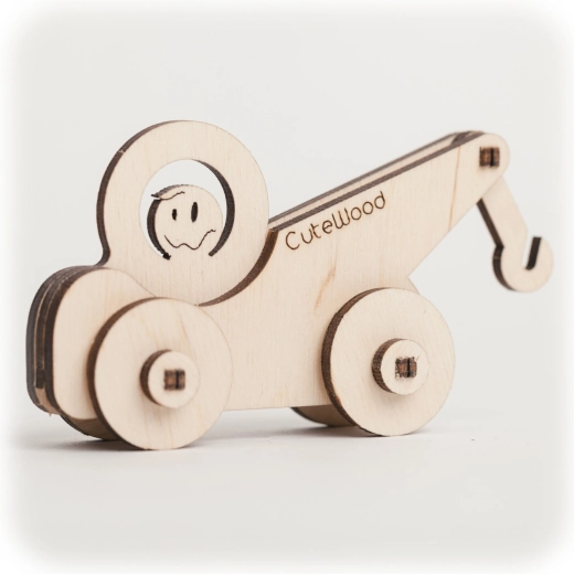 CuteWood wooden 3D tow truck puzzle