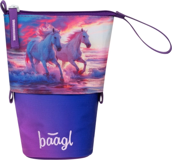 BAAGL School Pencil Case Pastelkovník Koně Srdce GRS