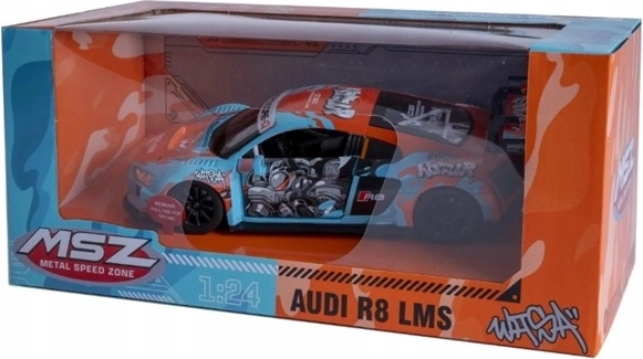 MSZ Audi R8 LMS automobilio modelis su garso efektu, šviesiai mėlynas