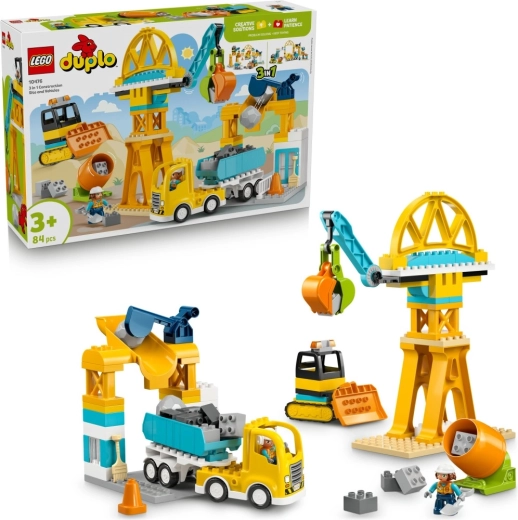 LEGO DUPLO statybvietė ir transporto priemonės 3 viename