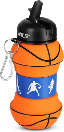 NILS Camp sulankstomas silikoninis buteliukas „Basketbolas“ 550 ml