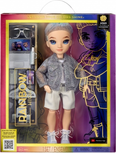Rainbow High mados lėlė Aiden Russell violetinė su priedais