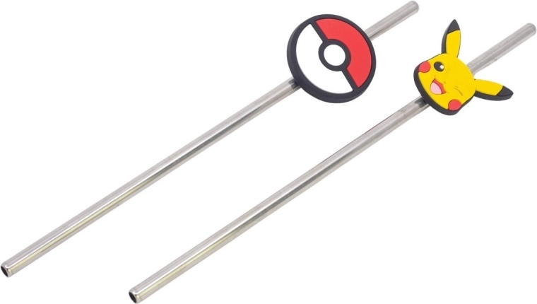 Stor nerūdijančio plieno šiaudelių rinkinys Pokémon metal meltdown (2 vnt.)