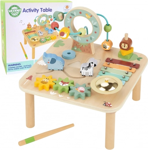 Medinis muzikinis lavinamasis staliukas 5in1 WOOPIE GREEN