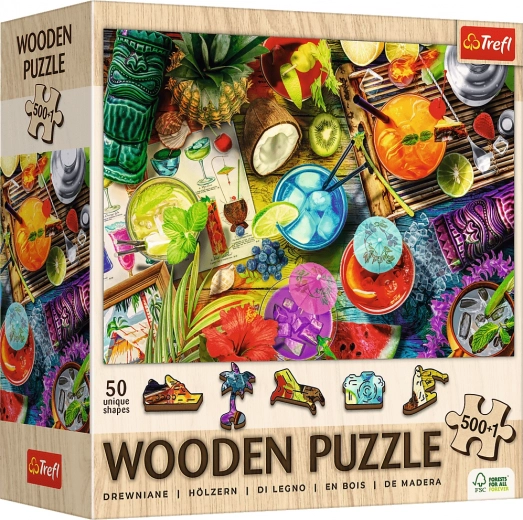 TREFL Wooden Puzzle Colorful Cocktails 501 Pieces