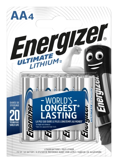 Energizer Ultimate Lithium AA 1.5 V lithium AA batteries - 4 pcs