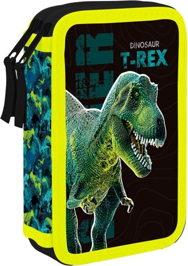 Dviejų skyrių mokyklinis penalas Premium „Dinozauras“