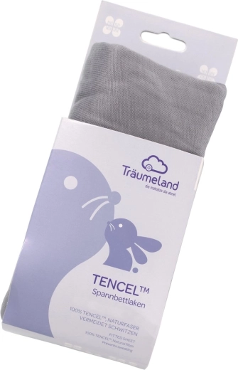 Träumeland įtempiama Tencel paklodė 40 × 90 cm tamsiai pilka