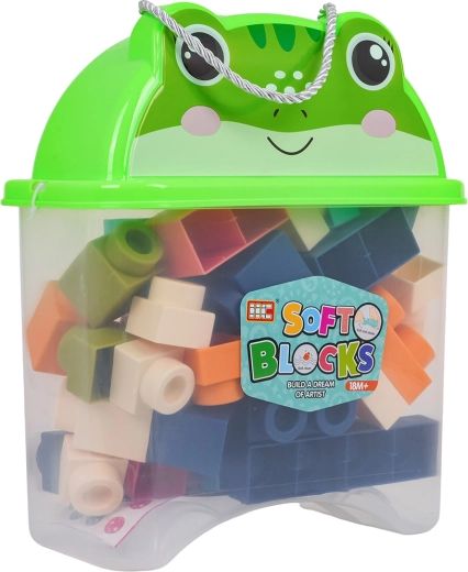 Set of Soft Building Blocks in a Frog Suitcase, 44 Pieces
