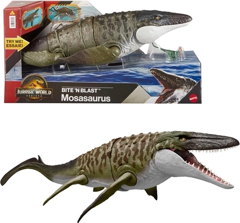 Jurassic World Mozazauras su puolančiu nasrų mechanizmu