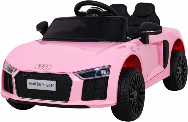 Vaikiškas elektrinis automobilis AUDI R8 Spyder, rožinis, su nuotoliniu valdymu, EVA ratais ir MP3