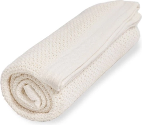 Vinter & Bloom organic cotton blanket soft grid pearl white