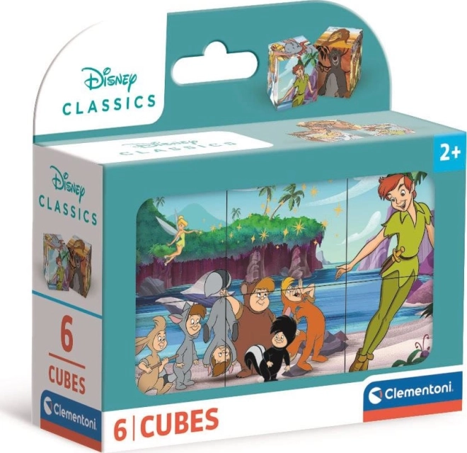 Disney pasakų paveikslėlių kaladėlės – 6 kaladėlės CLEMENTONI